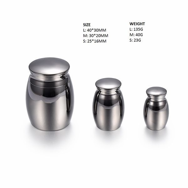 

пистолет черный цвет мини кремации урна высокое качество мемориал кремации урна пустой бесплатно гравируемые нержавеющей стали пепел урна дл, Silver