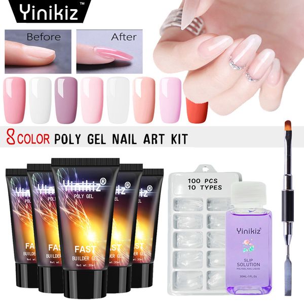

Yinikiz 30ml Poly Gel Finger Extension Camouflage Builder Polygel UV LED Quick Building Hard Gel Acrylic Nail Art Glue Set