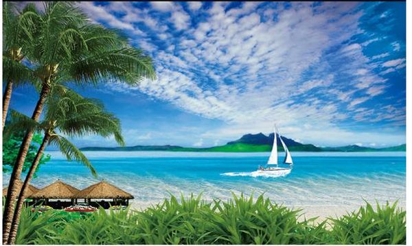 

sea view tv background mural 3d wallpaper 3d wall papers for tv backdrop