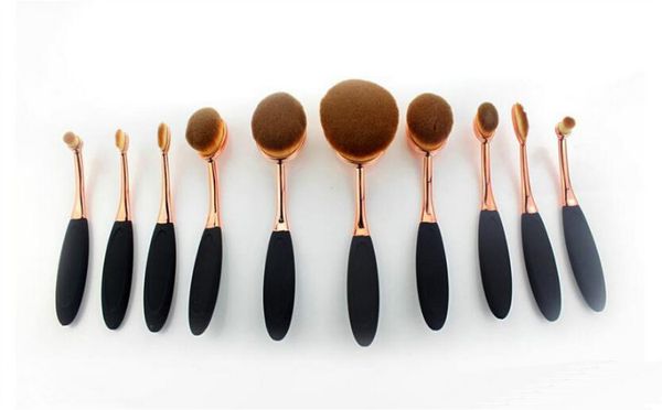 

10 pcs beauty brush rose gold brand makeup brushes professional cosmetic brush set with nature contour powder cosmetics brush makeup