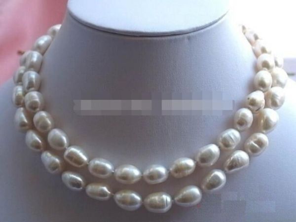 

ll<<< 1086 natural south sea genuine white pearl necklace, Silver
