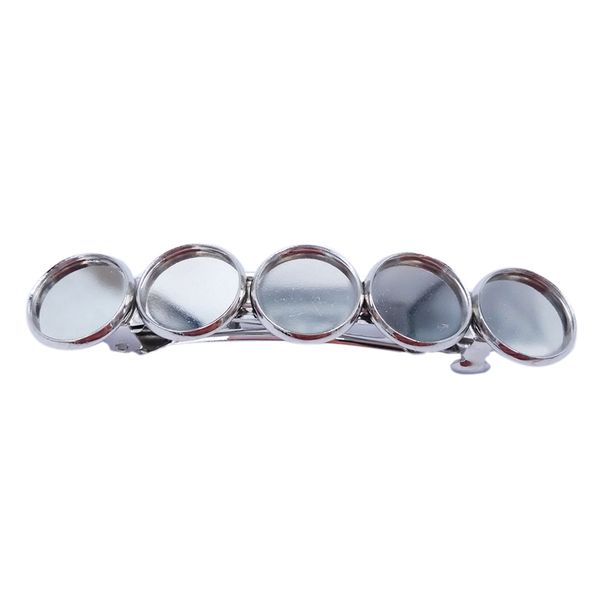 

rhodium plated 70pcs 14x60mm metal barrette hair clips with 12mm bezel blank settings for jewelry making hbf06, Golden;white