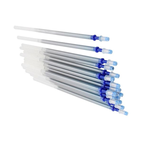 

20 pcs 0.7mm tip gel silver tone ink pen refill replacement, Black;red