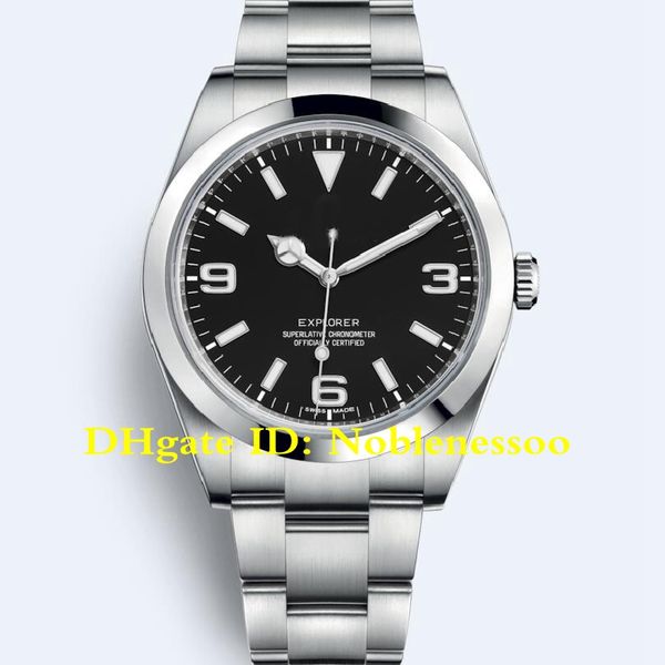 

Горячая с Box Мужские Часы Вечный черный Циферблат 39 мм 214270 Explorer Нержавеющая Сталь