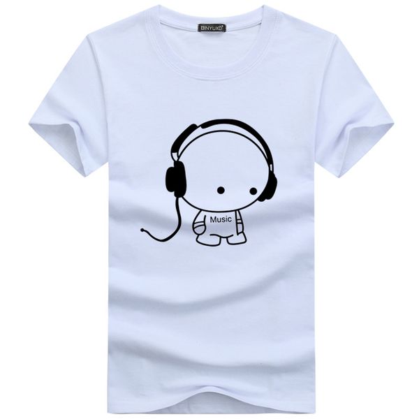 

2018 white black tee shirt men large size clothes men t-shirt fashion printed cartoon short sleeve music casual cotton size s-5xl277t