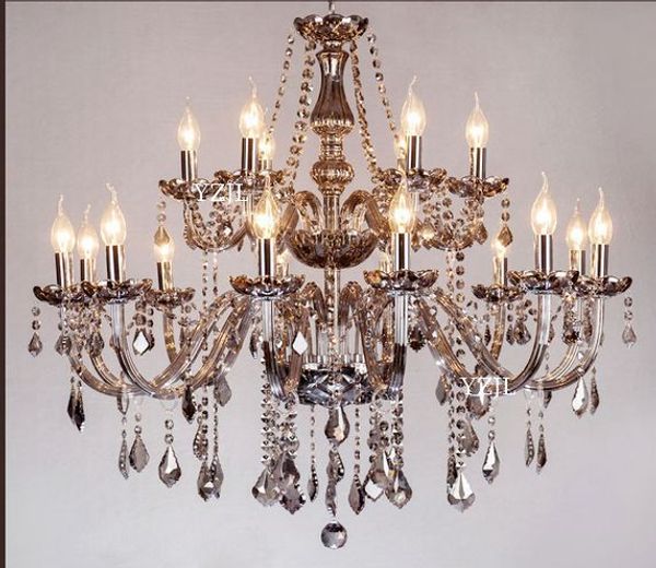

Smoke grey chandelier light crystal luxury living room bedroom dining room upscale chandelier light chandelier crystal lighting