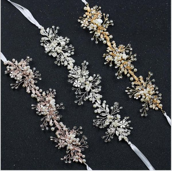 

leaves, hair, hand-made headwear, european and american brides, ornaments, crystal flowers, ornaments, headbands, Slivery;golden