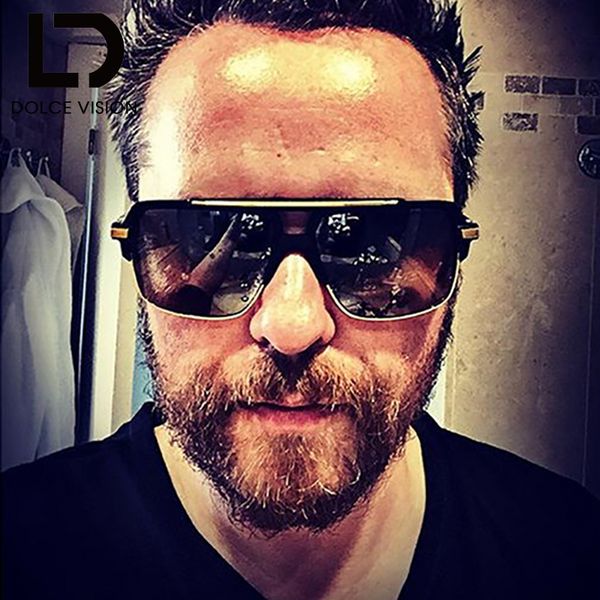 

vision luxury sunglasses men vintage designer square gradient male sun glasses metal uv400 oculos double bridge 2018 new, White;black