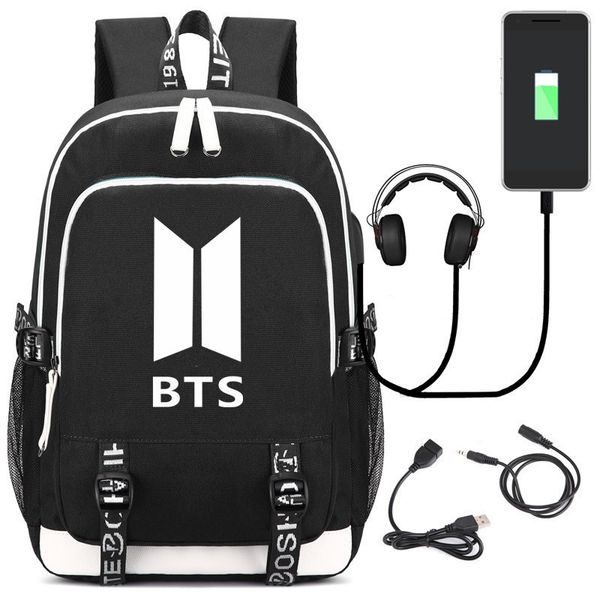 

boy scouts bts backpack bts printing canvas school bags feminina travel bags lapbackpack usb charge