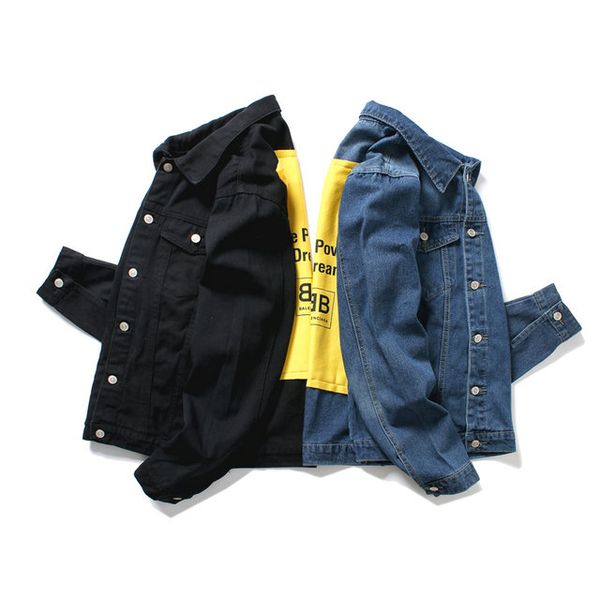 

personality Yellow on the back Denim Jacket men high quality motorcycle Jeans Jackets fashion Slim fit casual Vintage Mens jean Coats outdoo