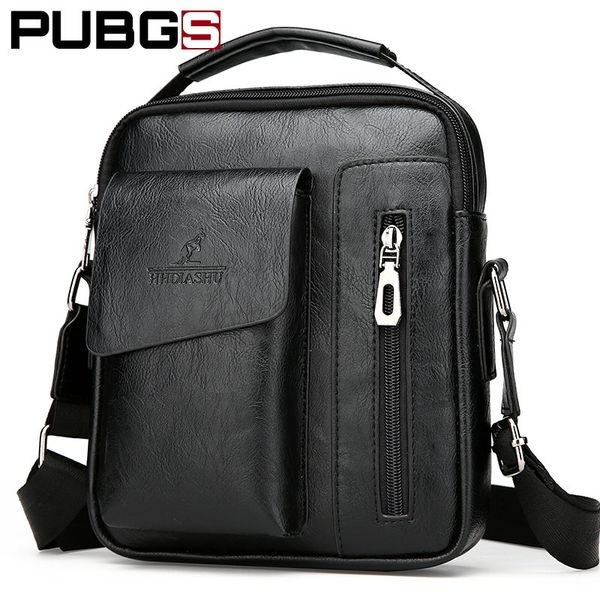 

men shoulder messenger bag pu leather retro small bag male business briefcase pubgs 2018 new arrival
