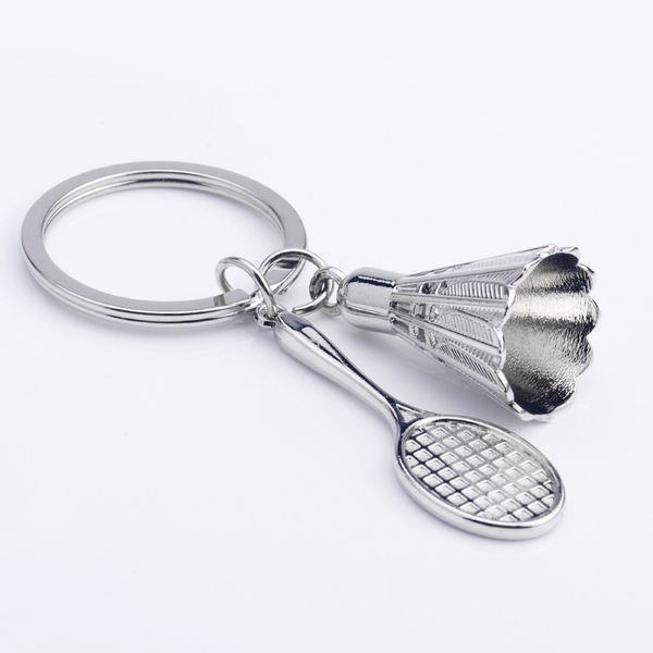 

badminton ball pendant keyrings keychain birthday christmas keychain, Silver