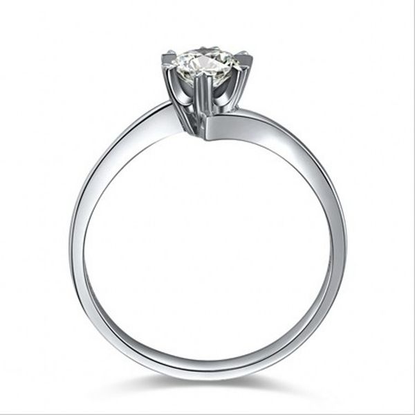 

zhf jewelry women solitaire 5mm z cz simulated diamond 925 sterling silver engagement wedding band ring sz 5.5-7.5, Golden;silver