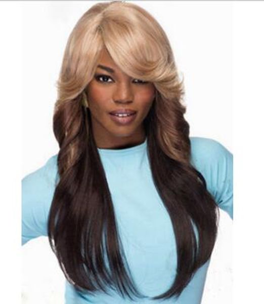 

cosplay elegant blonde brown women's synthetic hair wigs, Black;brown