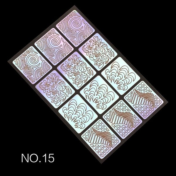 

ikonna circular arc wavy line drop drop laser nail art sticker, Black