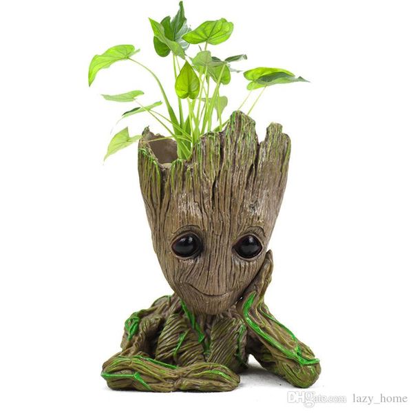 

guardians of the galaxy flowerpot baby groot action figures cute model toy the avenger pen pot ornament gifts for kids