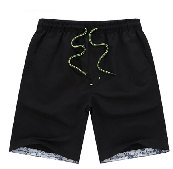 

mens active trunks workout beach short men casual elastic waist polyester short pants male bottoms quick drying -4xl, White;black