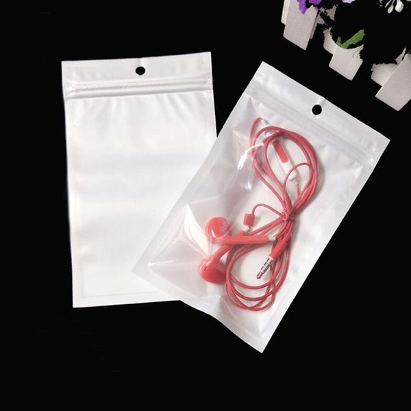 DHL 9*15 см белый/ясно Self Seal Zipper пластиковые розничная сумка для хранения с повесить отверстие для iphone XS samsung наушники кабель для передачи данных главная адаптер