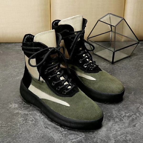 

dhl season 3 kanye west season boots factory clusive luxury genuine leather real picture ilitary outdoor tooling boots, Black