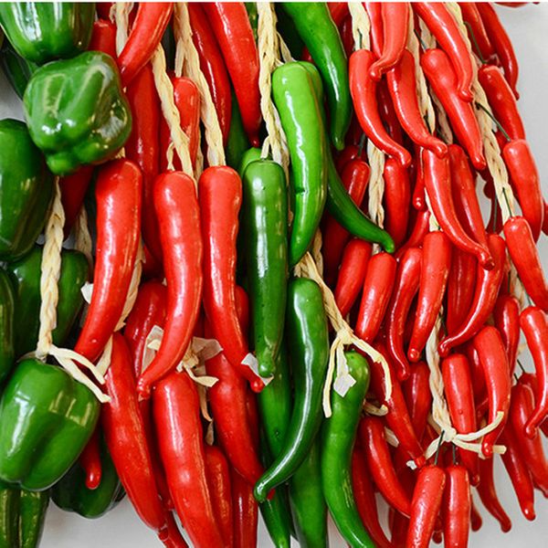 Искусственные овощи Цветы Chili картофельные баклажаны чеснок кукурузные огурцы помидоры фальшивые пены фруктовые стены висит дома украшения кулон