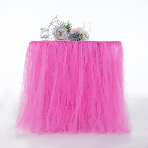2019 Romantic Tulle Tutu Table Skirt Tableware For Birthday