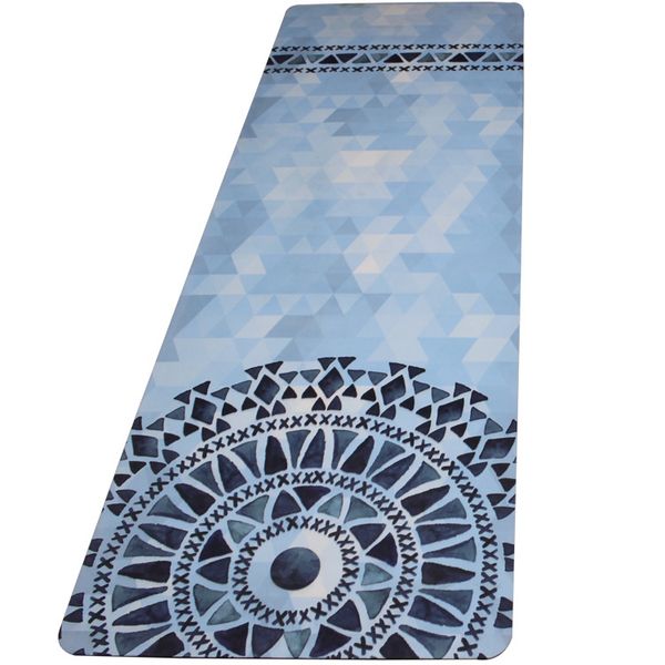 

new thicken 5mm natural rubber suede cloth printed fitness mat non-slip yoga mat