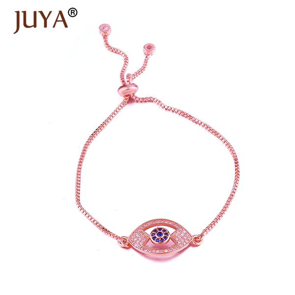 

2018 new fashion turkish blue eye bracelets femme micro pave zircon rhinestone simple adjustable chain bracelet bracciale donna, Black