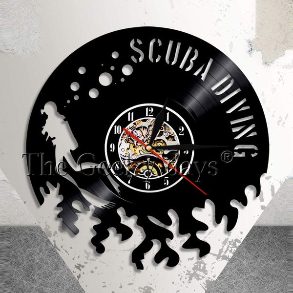 

scuba diving wall clock gift for scuba divers diving into water underwater swimming sea exploration nature record clock