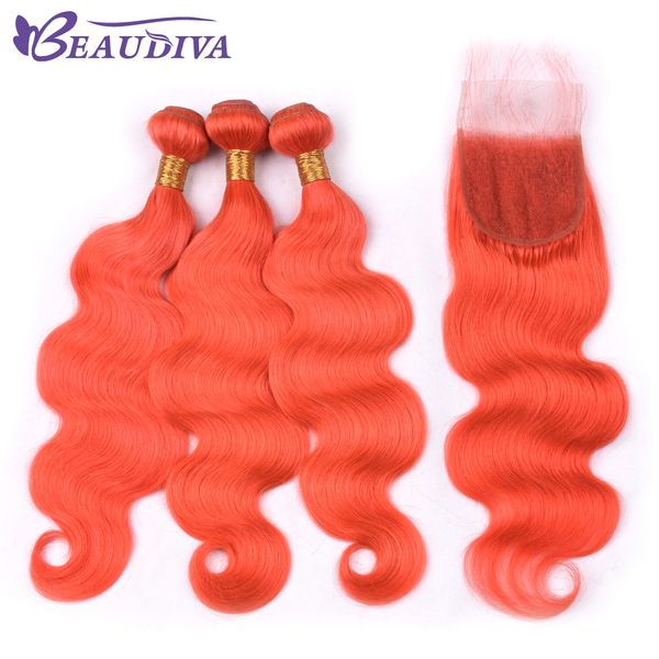 

beau diva pre colored hair red bundles with closure body wave remy brazilian human hair bundles with lace closure, Black;brown