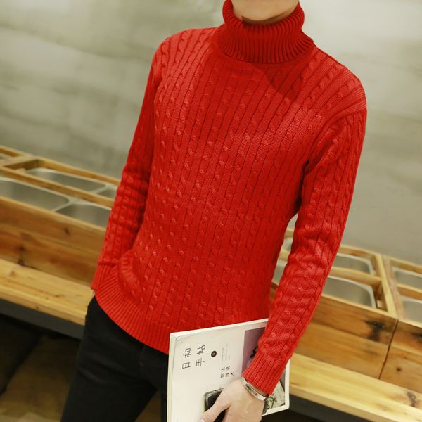 

2017 new casual autumn winter men sweater brand design warm turtleneck striped slim fit knitting sweaters pullover plus size, White;black