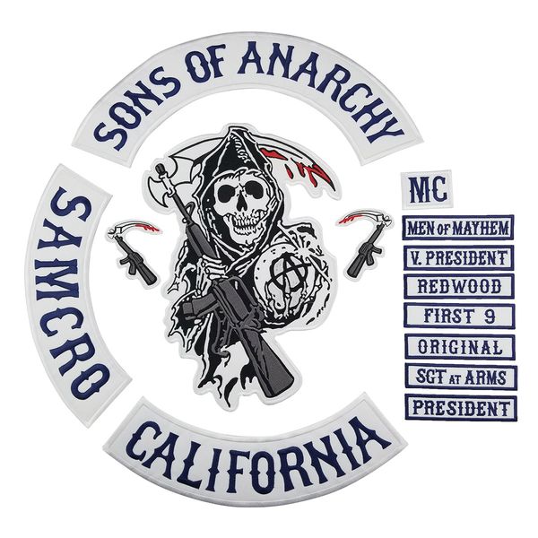 

Калифорния вышитые Сыновья анархии железа на патчи для байкер одежда куртка жилет Бесплатная доставка