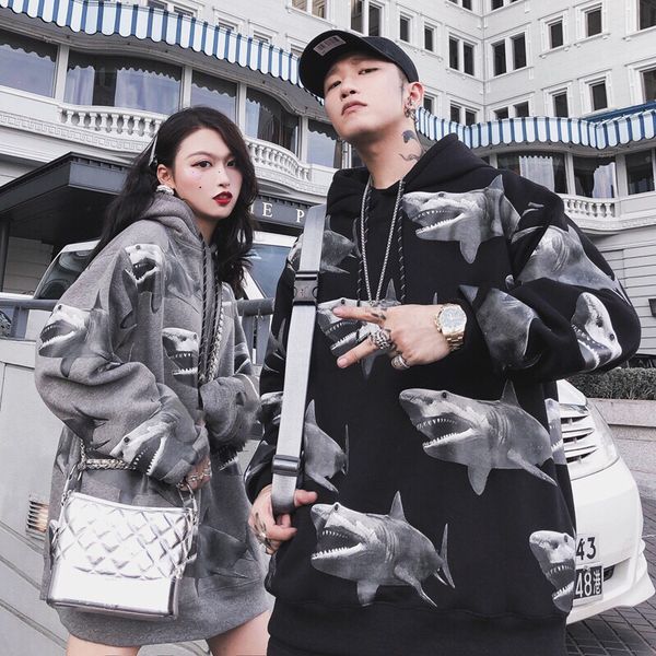 

autumn 2018 new men hip hop many animal pattern hoodie, Black