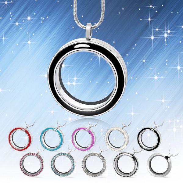 

diylocket 30 мм круглый поворотный стеклянный плавающий шарм медальон живая медальон памяти 10 стилей цепи включены бесплатно lsfl024, Black