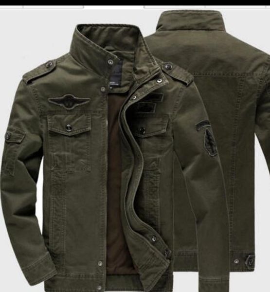 

new men's casual air force military jacket washed stand collar coat tactical outwear, Black;brown