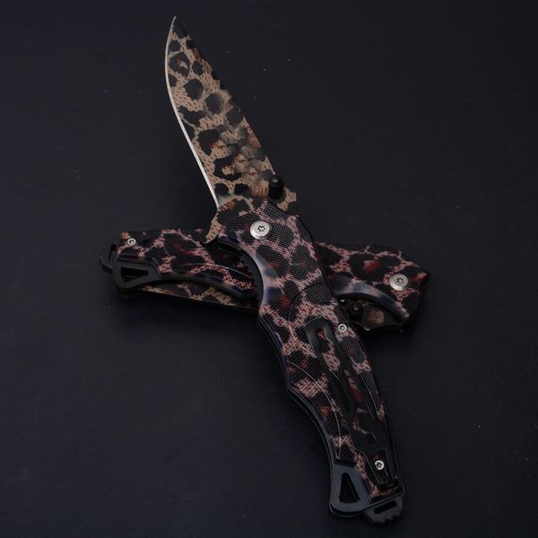 

201810 Leopard Folding Pocket knife 3Cr15 Blade Top Quality Tactical Rescue Knives EDC Utility Tools Aluminum Steel Sheet Handle P575F