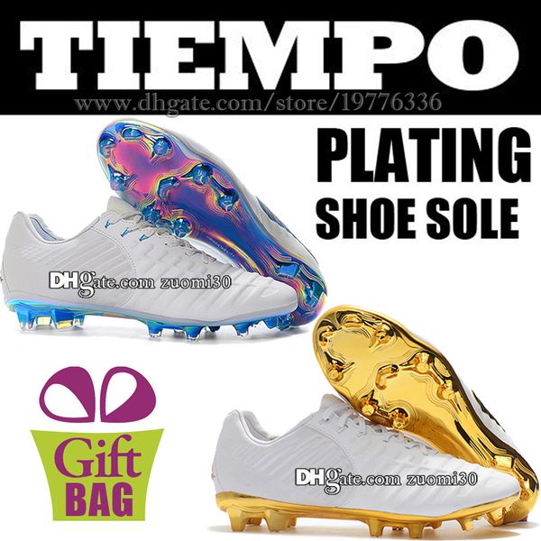 

New Mens Football Boots Leather Tiempo Legend VII Elite FG Soccer Shoes Plating Shoe Sole White Gold Outdoor Tiempo ACC Soccer Cleats 39-46