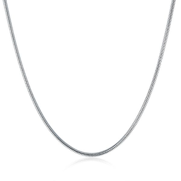 

vintage fashion jewelry 100% stainless steel necklace round snake chain for women 1 mm 18 - 28 inches, Silver
