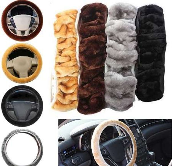 

soft warm plush winter car steering-wheel cover elastic universal steering wheel cover auto supplies cars accessories csl