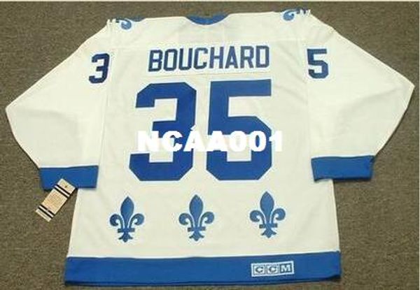 

men #35 dan bouchard quebec nordiques 1984 ccm vintage retro home away home hockey jersey or custom any name or number retro jersey, Black;red