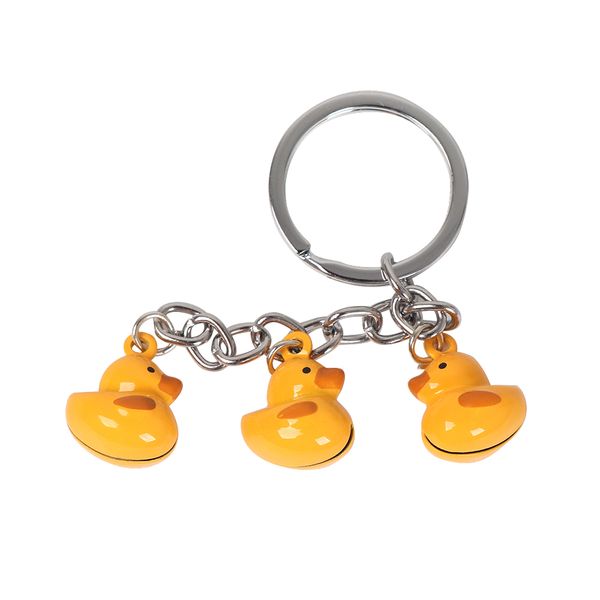 

1 pcs new creative lovely yellow duck bell key chain women handbag key accessories, Silver