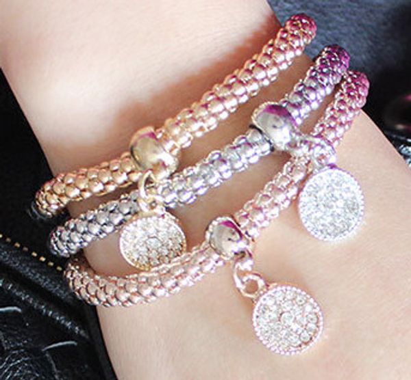 

jewelry explosive alloy set elastic popcorn corn chain butterfly pendant bracelet female jewelry, Golden;silver