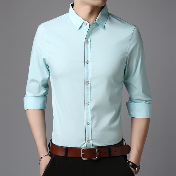 

2018 fashion brand designer shirts man dress shirt regular fit streetwear long sleeve button up solid color casual mens clothing, White;black