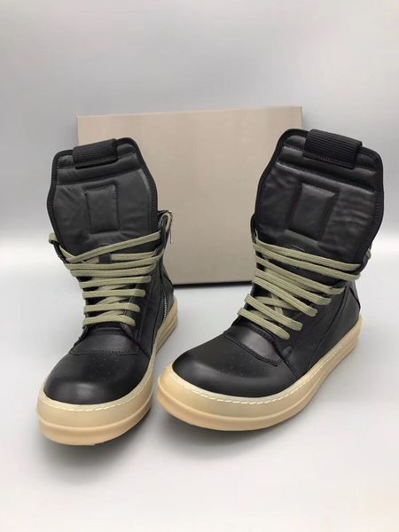 

2018ss original tpu basket rivet shoes hool trainer luxury boots new list original leather rock boots, Black