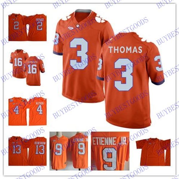 

ncaa клемсон тигры американский футбол тревор лоуренс хантер ренфроу deshaun уотсон travis etienne келли брайант клемсон джерси, Black;red