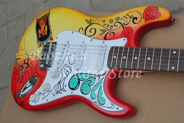 

electric guitar, 1967 jimi hendrix monterey guitar, f guitar stratocaster