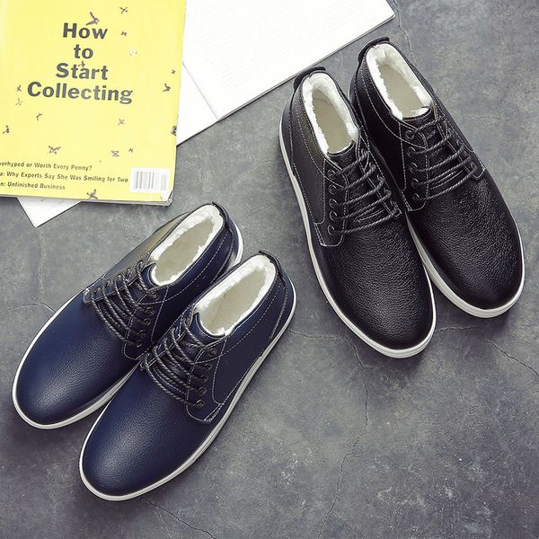 

italian brand leather mens boots casual designer winter shoes men short plush timber land shoes zapatos de hombre botas hombre erkek bot, Black