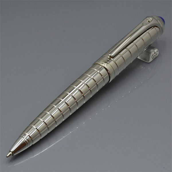 

Top quality Carties brands Silver Metal grid Ballpoint pen stationery school office supplies write smooth fashion Ball pens for best gift