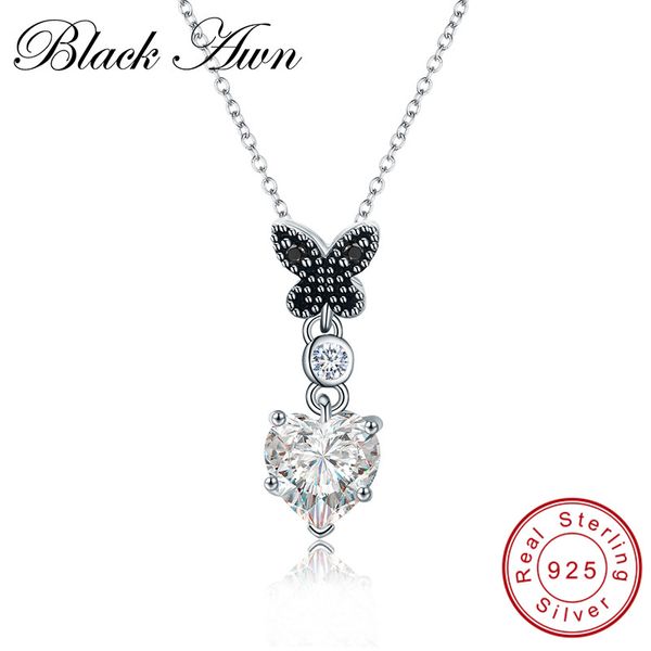 

black awn] 3.1g 925 sterling silver fine jewelry trendy engagement necklaces for women wedding pendants p128