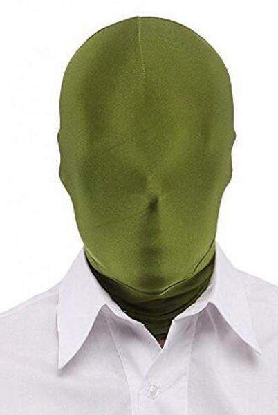 

kid zentai costume olive green all hood mask halloween accessory, Black
