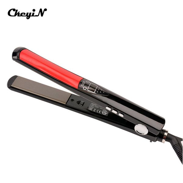 

led display tourmaline ceramic hair straightener comb rapid heating flat iron detangling straightening irons straight hair brush, Black